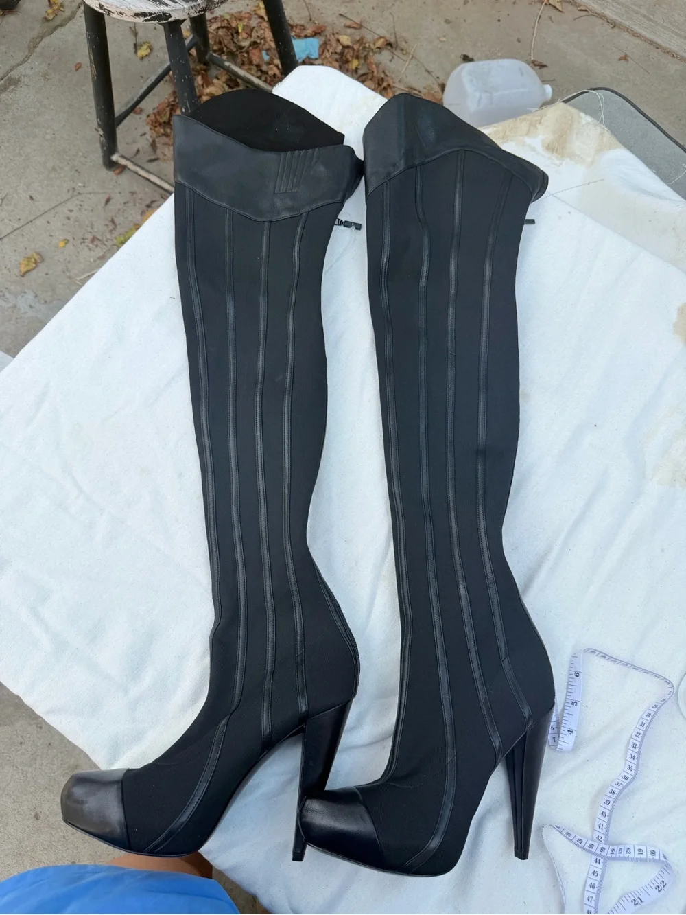 Report Signature Steinway Black Over-the-Knee High Heel Boot